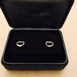 Authentic Tiffany & co open heart earrings