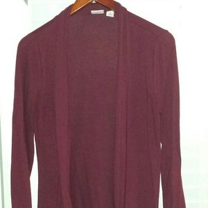 Maroon long open cardigan