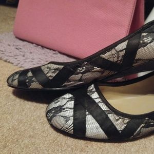 Newport News satin & lace flats