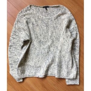 Eileen Fisher pearl gray/white sweater large