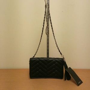 *NWT* Zara Black Leather Cross Body Chain Purse