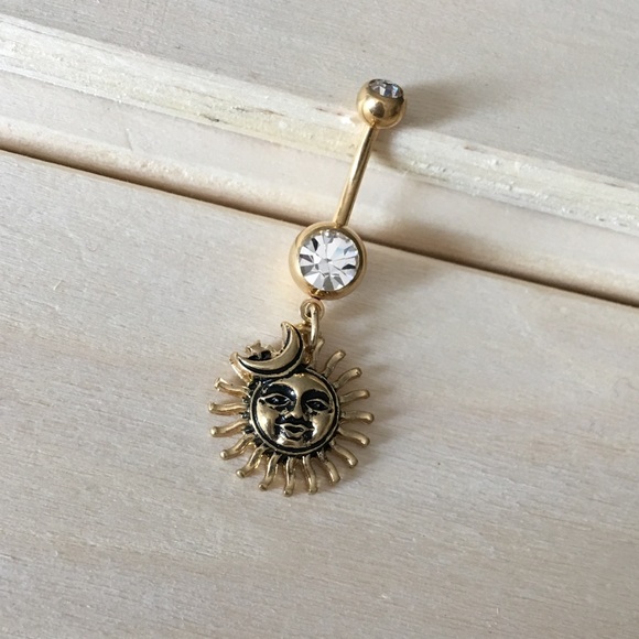 Jewelry - Gold Sun & Moon Belly Button Ring