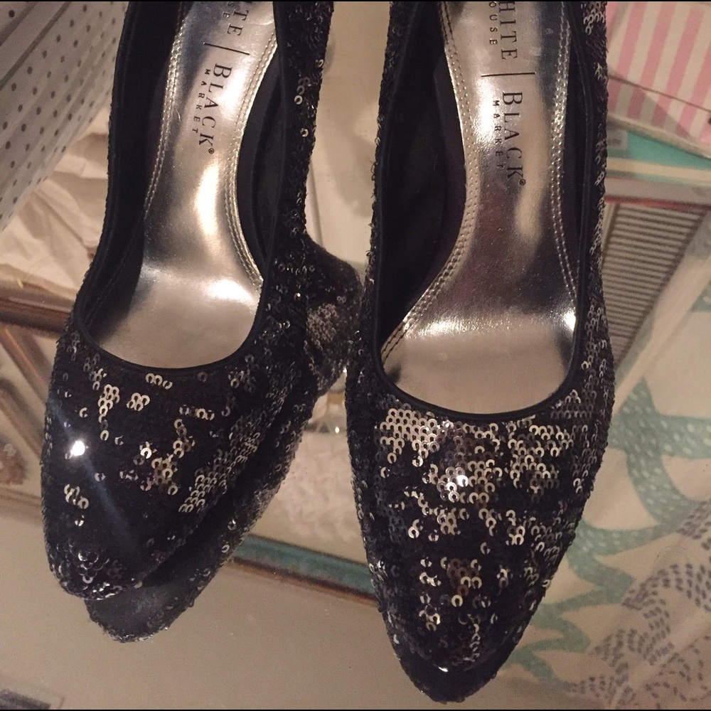 White House Black Market Sequin Pumps 9