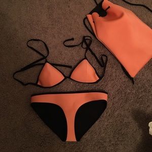 orange triangle bikini