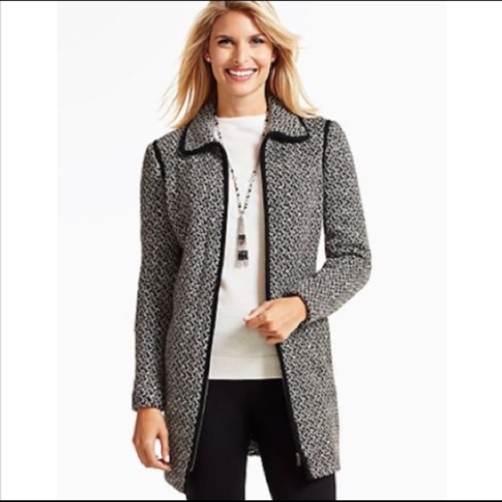 Talbots Wool Alpine Textured Topper Size Medium - image 1