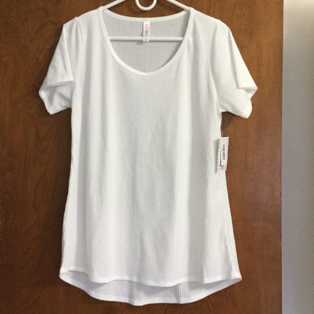 Lularoe Ribbed White Medium Classic Rare USA Made