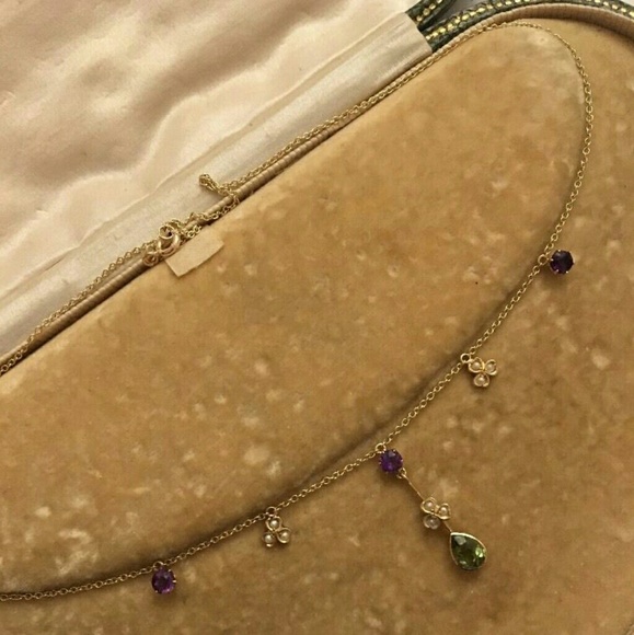 Antique Victorian Suffragette Necklace In Yellow main image 4