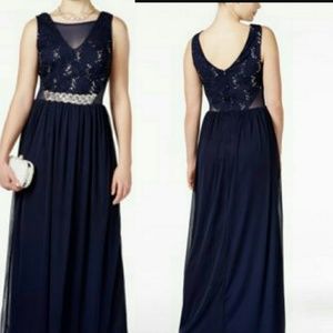 Navy blue BCX  prom dress