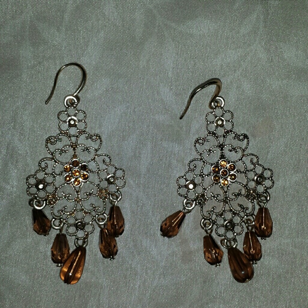 Long Amber dangle earrings