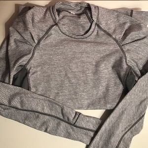 lulu🍋 gray and white stripe long sleeve