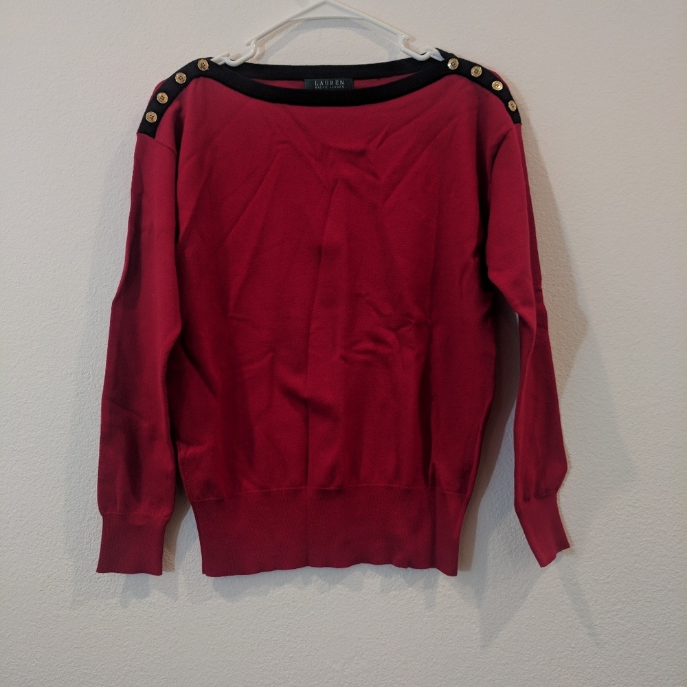 Ralph Lauren red knit sweater NWT sz large 🍒