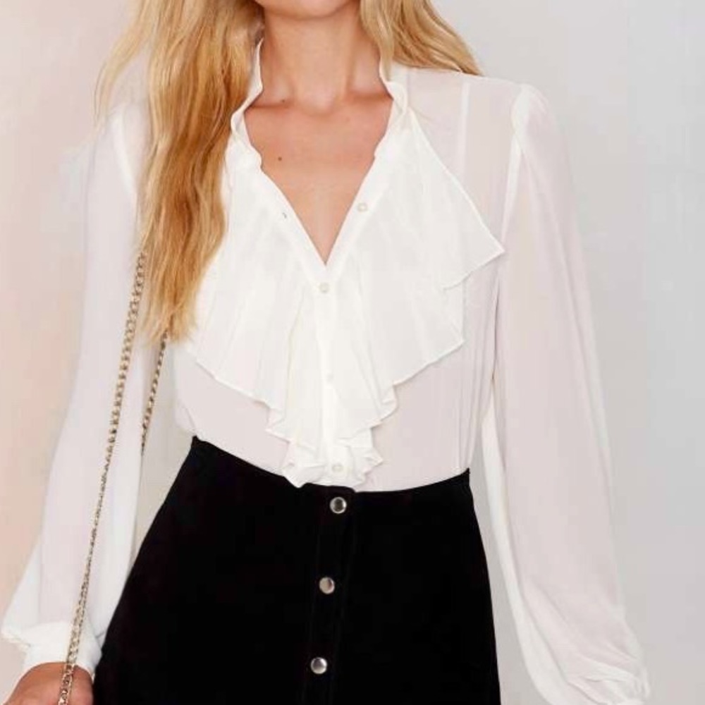 Nasty Gal Les Sucettes Ruffled Blouse