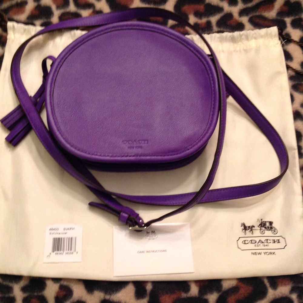 COACH Ultraviolet Leather Crossbody Bag NEW W TAGS
