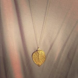 Gold plated leaf pendant