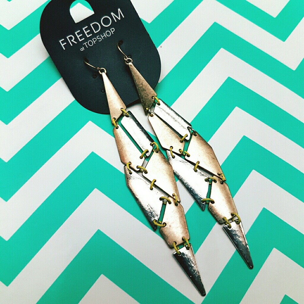 NWT Topshop Patchwork Drop Earrings