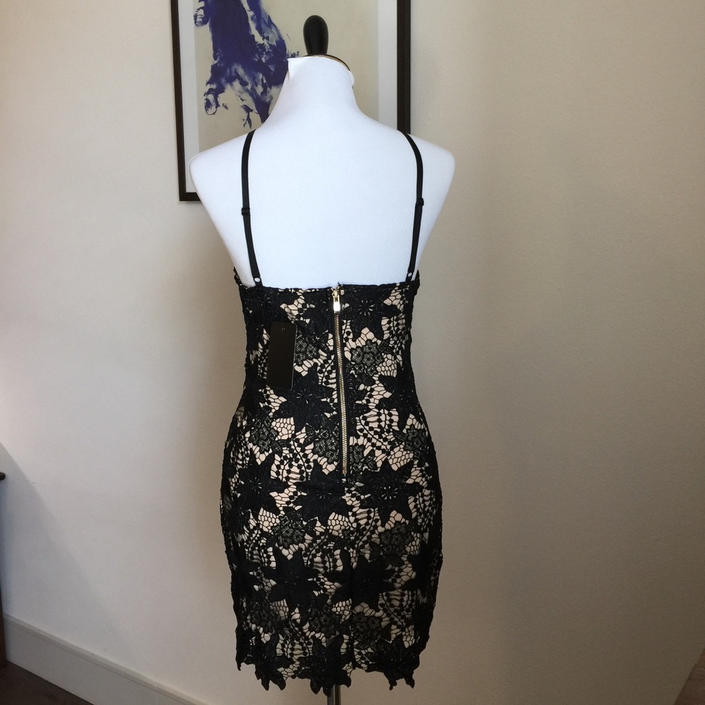 BLACK CROCHET BODYCON DRESS - Picture 4 of 7