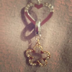 Swarovski flower/ heart necklace