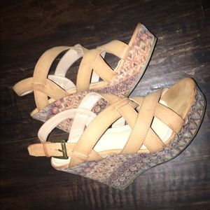 Rampage Winnie's platform cork wedges