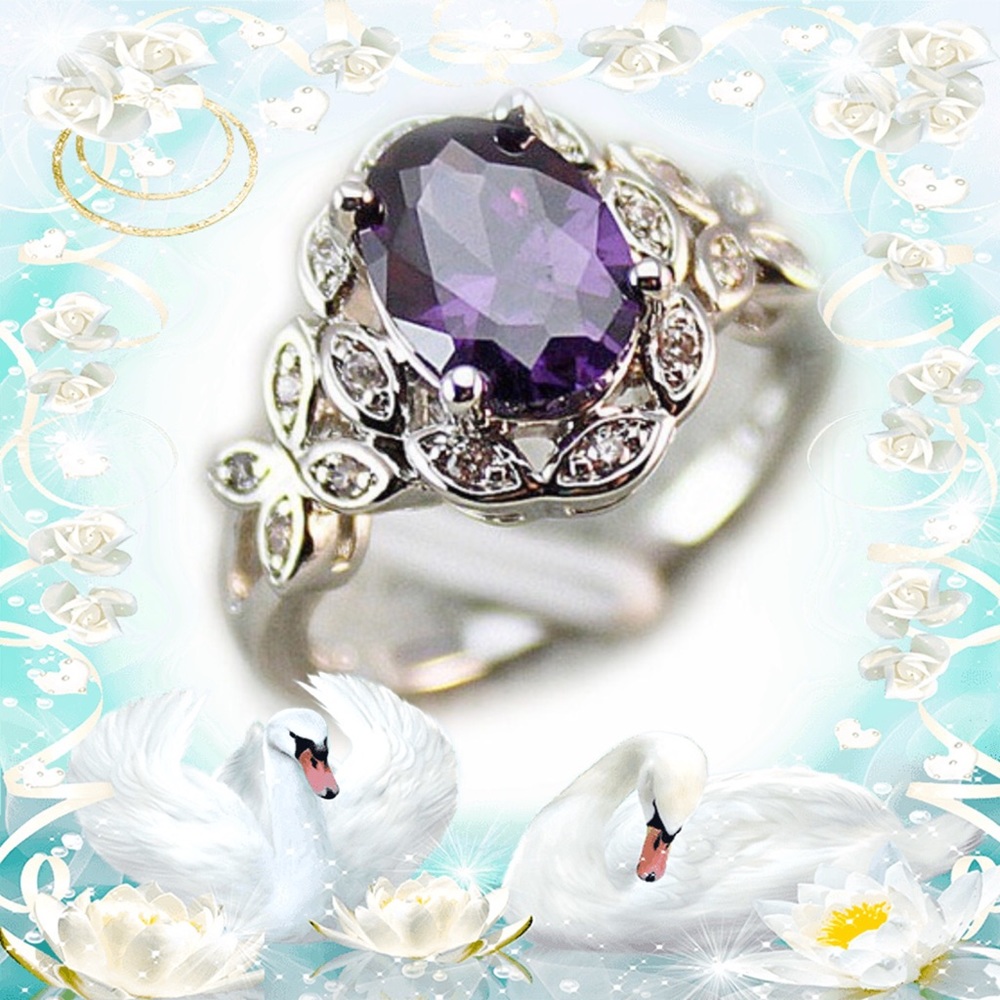💍EXQUISITE AMETHYST STONE & SWAROVSKI CRYSTALS