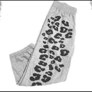 women's capri sweats with cheetah print
