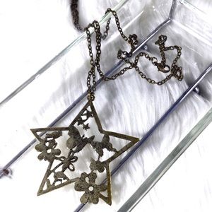 BOHO Antique Brass Nature Star Statement Necklace BOHO Antique Brass Nature Star Statement Necklace