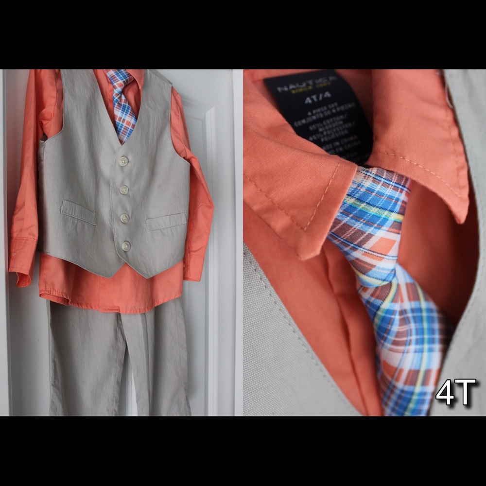 Nautica Toddler Boys 4 piece Vest Set- Size 4T