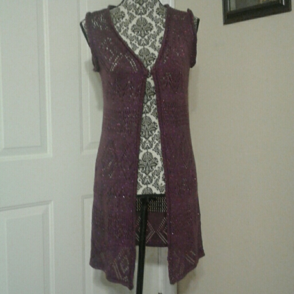 ❤️5/$25 Crocheted Purple Vest