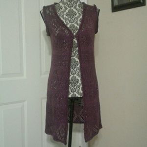 ❤️5/$25 Crocheted Purple Vest