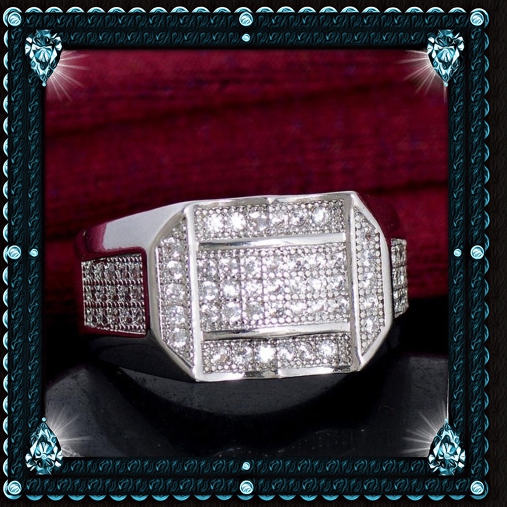 👨🏻‍⚖️MEN SWAROVSKI FINE CRYSTALS COCKTAILS RING