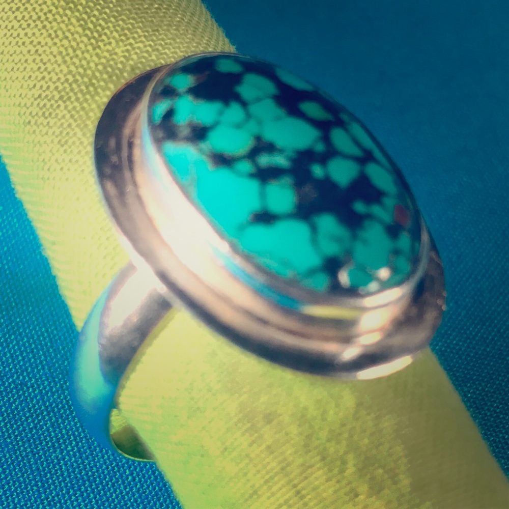 Turquoise and Sterling Silver Adjustable Ring
