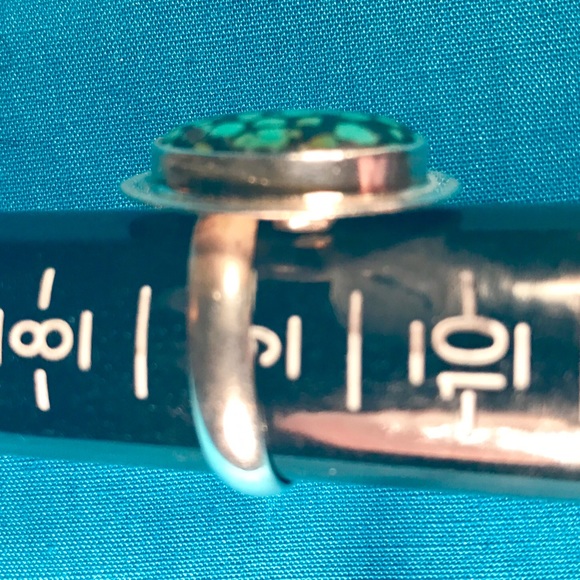 Turquoise and Sterling Silver Adjustable Ring - Picture 3 of 4