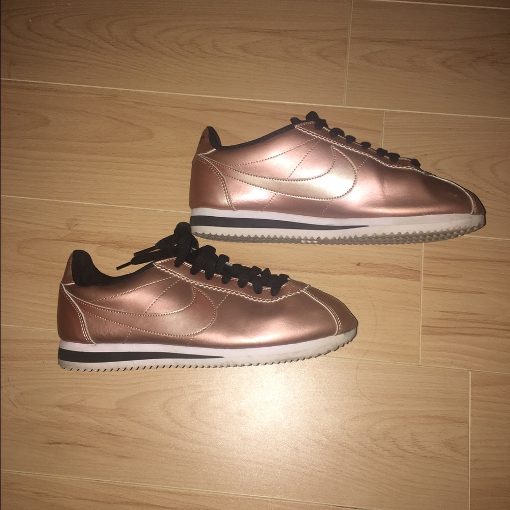 Rose gold Nike Cortez 8.5