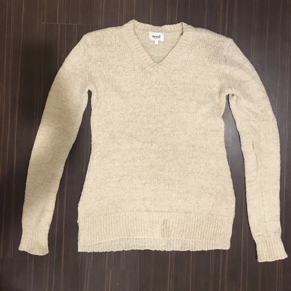 Seed Heritage, cream knit sweater XS