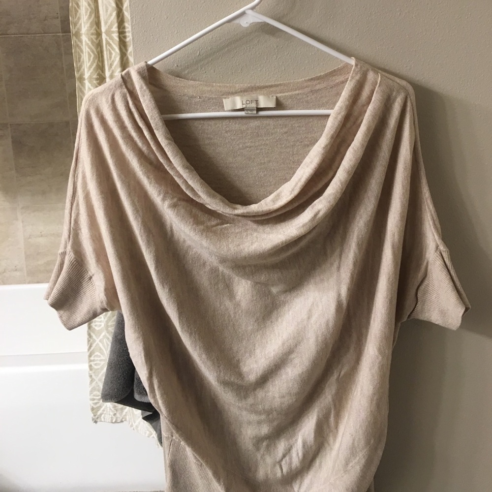 Ann Taylor Loft cowl neck cream sweater M
