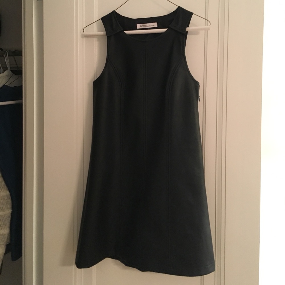 BCBGeneration faux black leather A Line dress - Picture 2 of 4