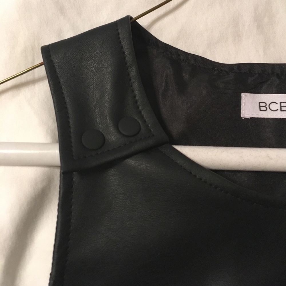 BCBGeneration faux black leather A Line dress - Picture 4 of 4