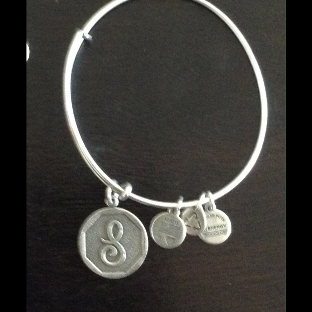Alex and Ani adjustable monogram "S" bracelet.