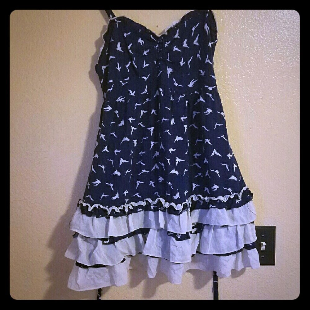 Flowy bird print dress