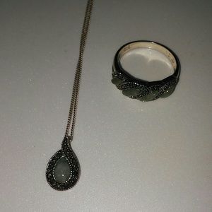 Jade and marcasite Avon set