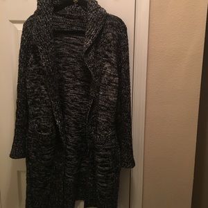 Pattyboutik medium duster sweater coat long black