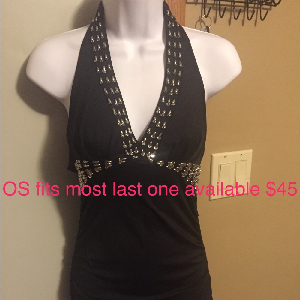 Studded halter top