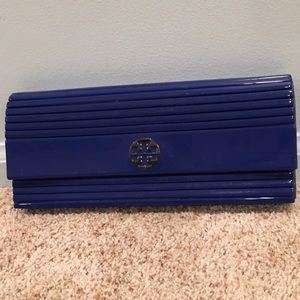 Tory Burch blue resin clutch