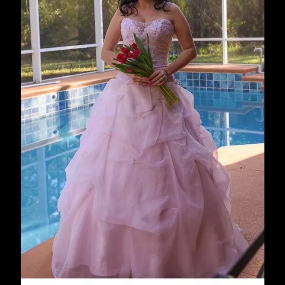 Wedding  Evening  Formal Gown pale pink Dress