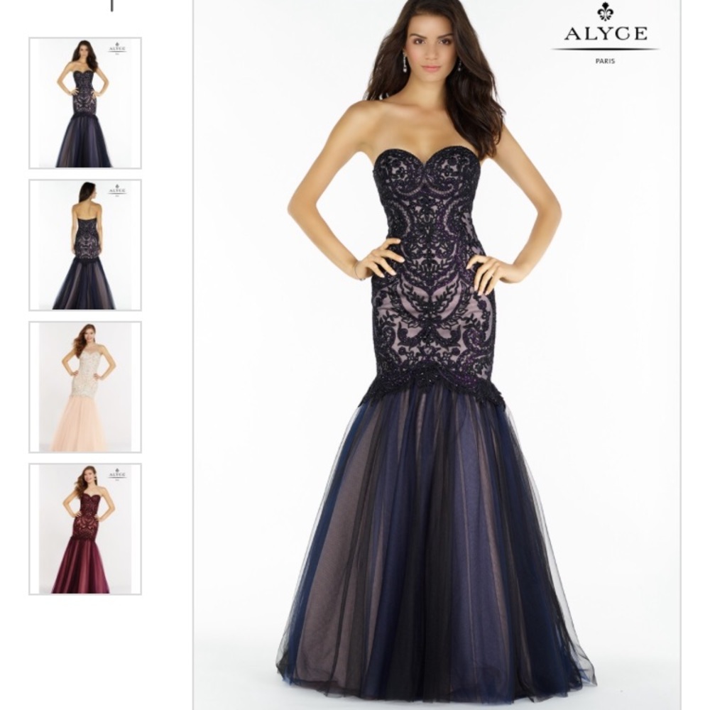 NWT Alyce Paris Navy Mermaid Gown