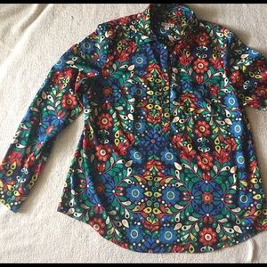 Merona Navy Floral Blouse