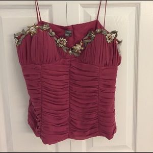 Beaded camisole maroon dusty rose