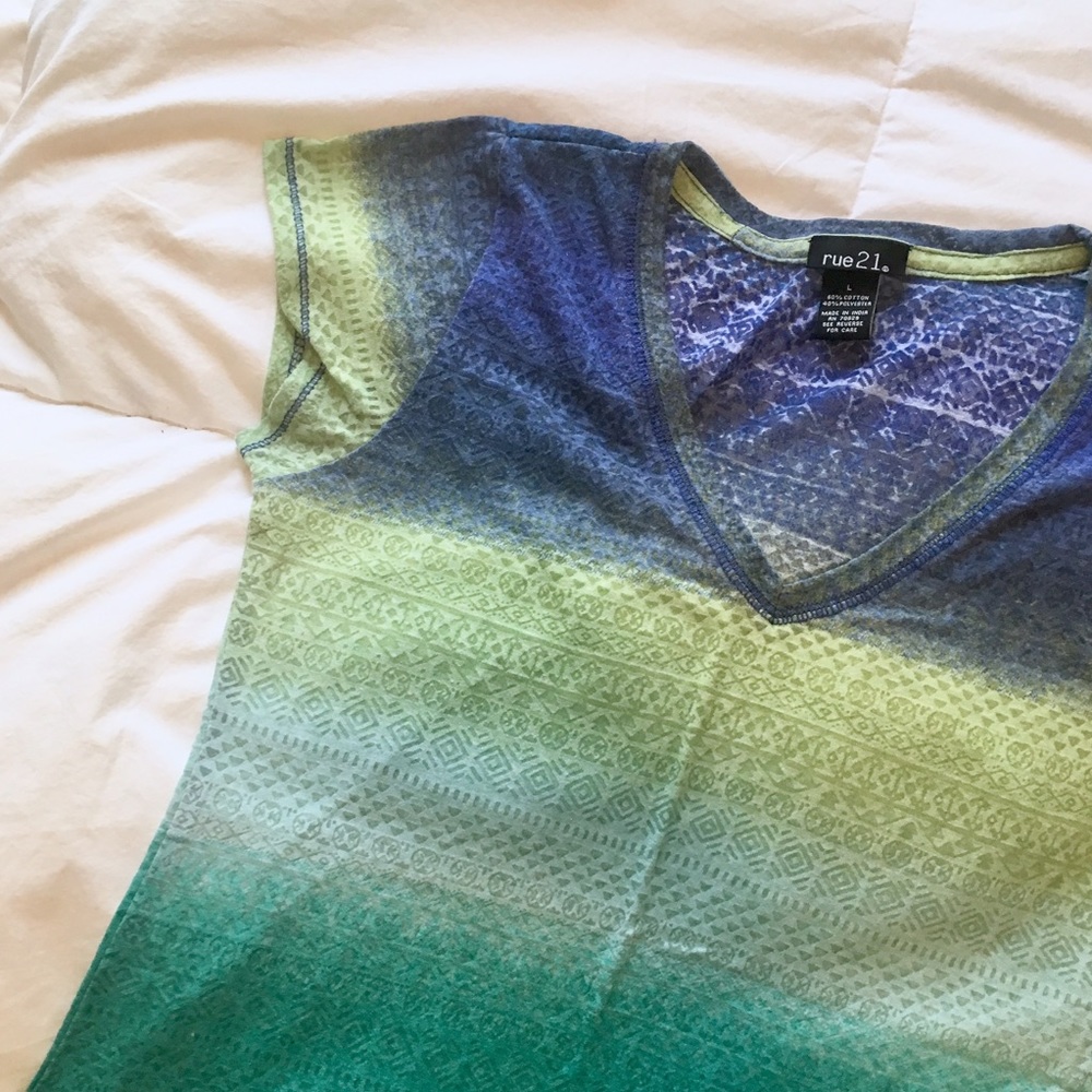 Blue and green shirt