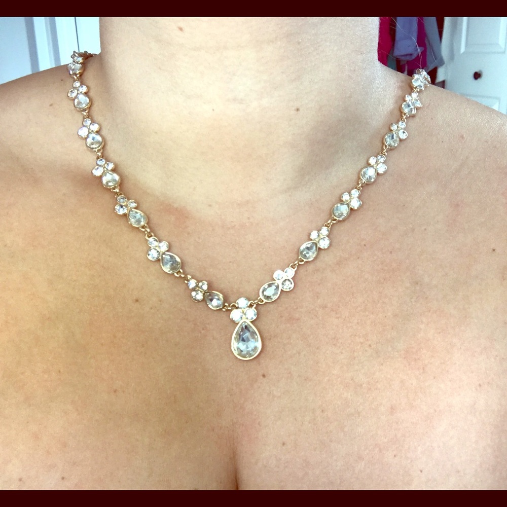 Gold and diamond necklace and bracelet. $35
