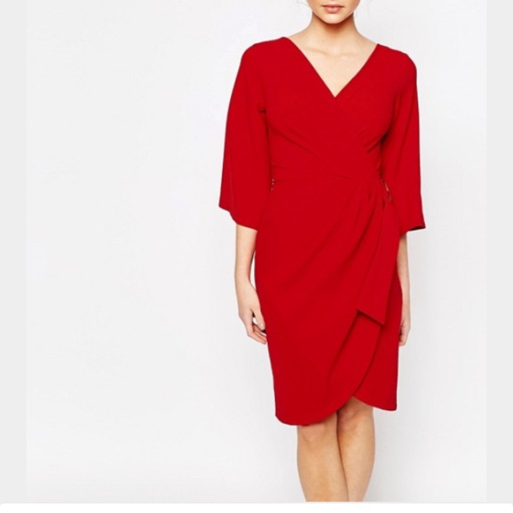 Asos Closet Midi Wrap Dress with D-Ring Detail 8