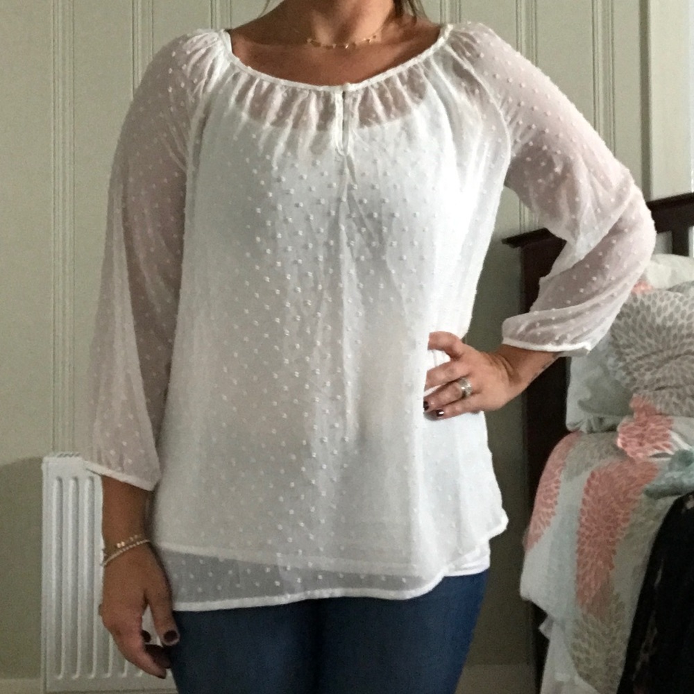 Old navy sheer white shirt
